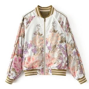 Women’s Floral Printed Long Sleeve Jacket